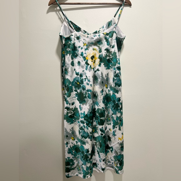 Lucky Brand Natalie Floral Slip Midi Dress in teal, green, white, size M - Picture 6 of 12